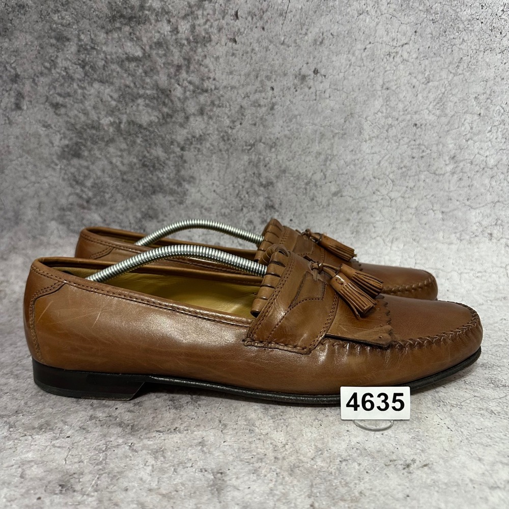 Johnston & Murphy Loafers Men 13M Brown Kiltie Tassel Leather Shoes 15-0836